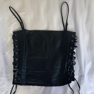 Revolve - by the way Leather Lace Up Top w/ Ties